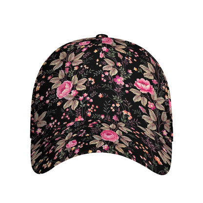 Pink Floral Flower Pattern Print Baseball Cap