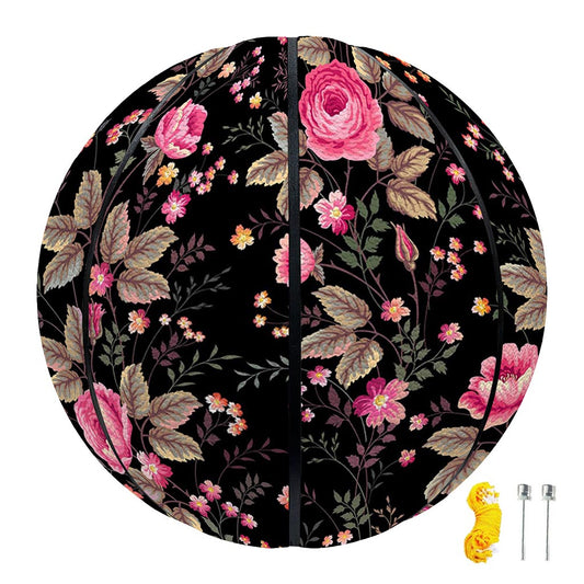 Pink Floral Flower Pattern Print Basketball