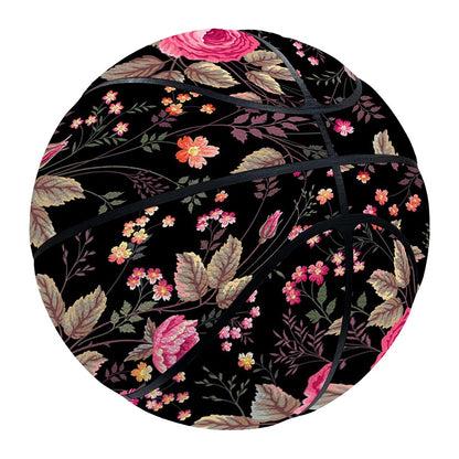 Pink Floral Flower Pattern Print Basketball