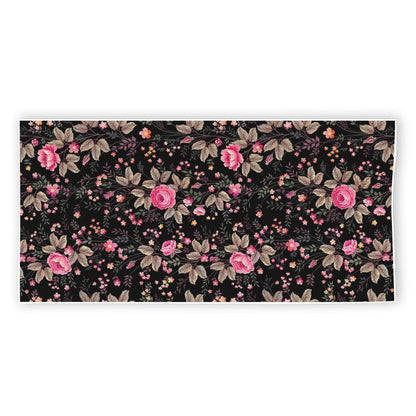 Pink Floral Flower Pattern Print Beach Towel