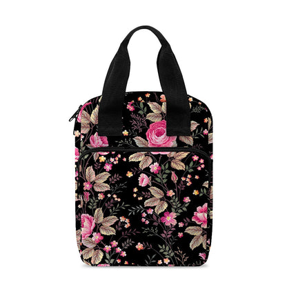 Pink Floral Flower Pattern Print Bible Tote Bag