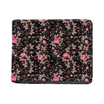 Pink Floral Flower Pattern Print Bifold Wallet