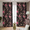 Pink Floral Flower Pattern Print Dimout Pencil Pleat Curtains