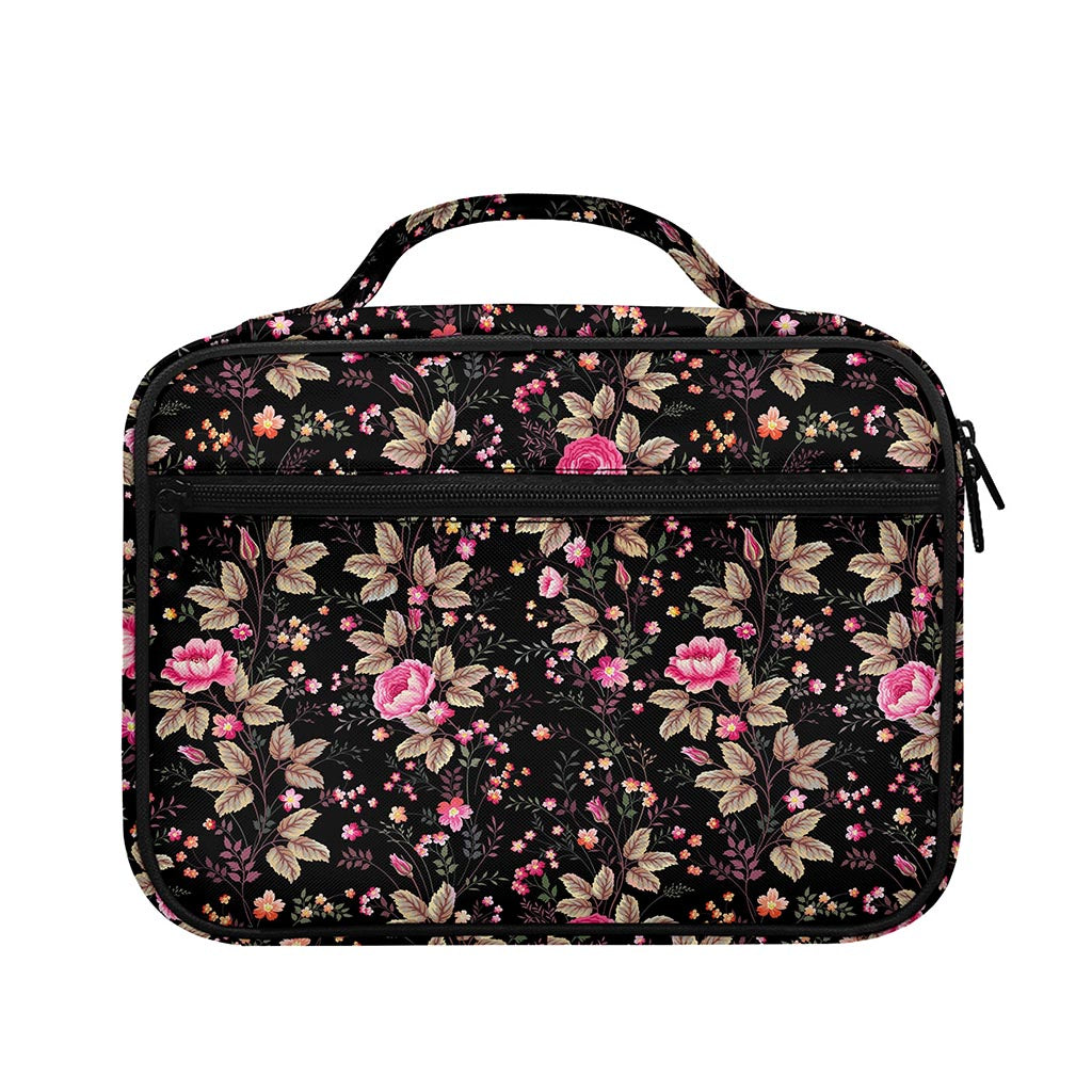Pink Floral Flower Pattern Print Briefcase Bible Bag