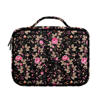 Pink Floral Flower Pattern Print Briefcase Bible Bag