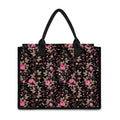 Pink Floral Flower Pattern Print Canvas Tote Bag