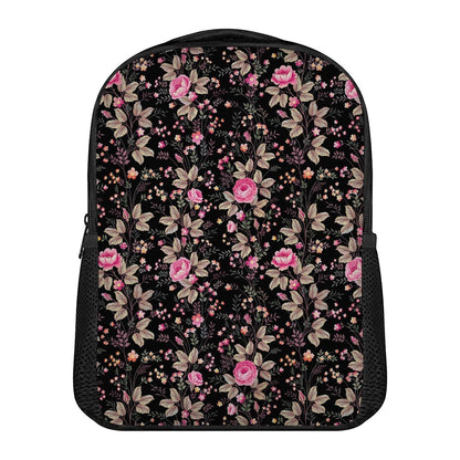 Pink Floral Flower Pattern Print Casual Backpack