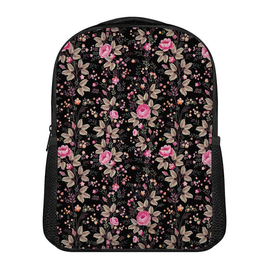 Pink Floral Flower Pattern Print Casual Backpack
