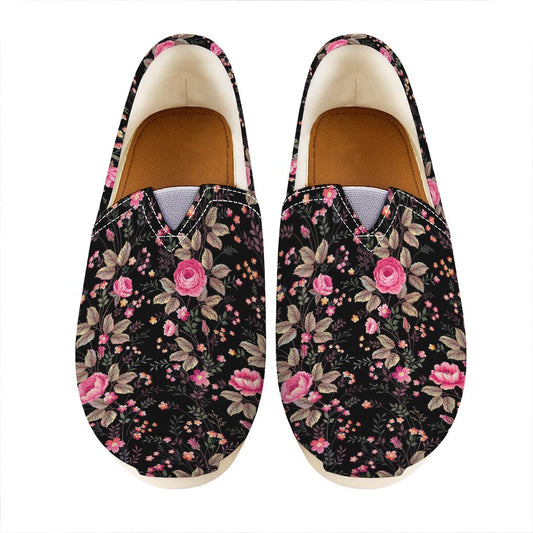 Pink Floral Flower Pattern Print Casual Shoes