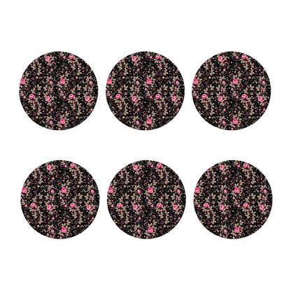 Pink Floral Flower Pattern Print Coaster Set