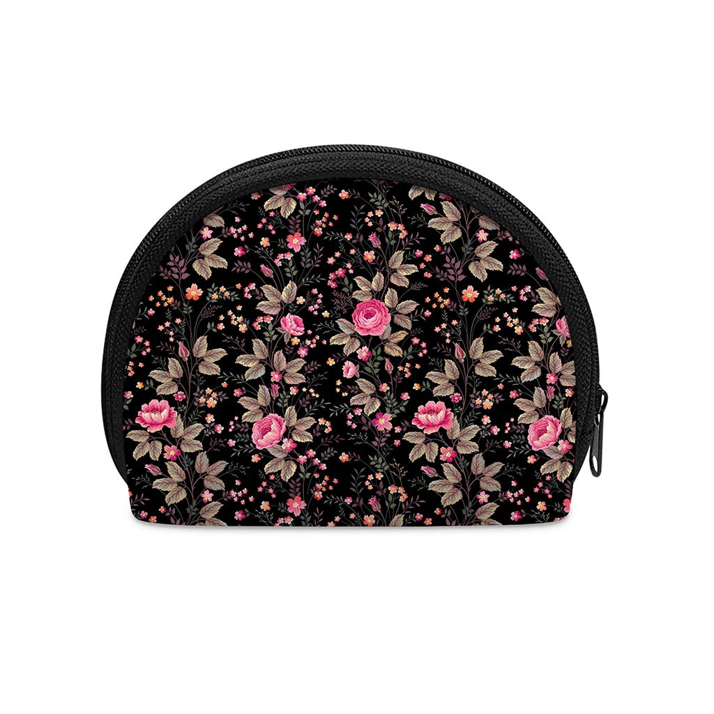 Pink Floral Flower Pattern Print Coin Purse