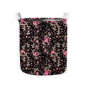 Pink Floral Flower Pattern Print Collapsible Laundry Basket