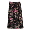 Pink Floral Flower Pattern Print Cotton Front Slit Maxi Skirt