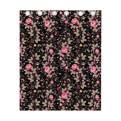Pink Floral Flower Pattern Print Curtain