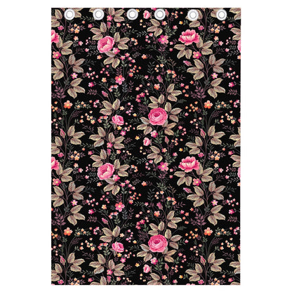Pink Floral Flower Pattern Print Curtain