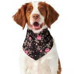 Pink Floral Flower Pattern Print Dog Bandana