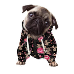Pink Floral Flower Pattern Print Dog Zip Up Hoodie