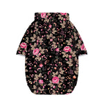 Pink Floral Flower Pattern Print Dog Zip Up Hoodie