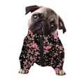 Pink Floral Flower Pattern Print Dog Zip Up Jacket
