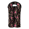 Pink Floral Flower Pattern Print Double Neoprene Wine Tote
