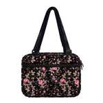 Pink Floral Flower Pattern Print Double Strap Bible Bag