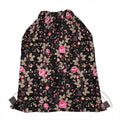 Pink Floral Flower Pattern Print Drawstring Bag