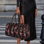 Pink Floral Flower Pattern Print Duffle Bag