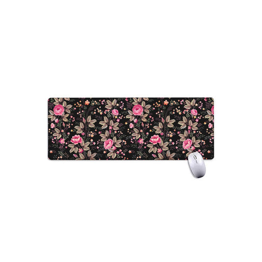 Pink Floral Flower Pattern Print Extended Mouse Pad