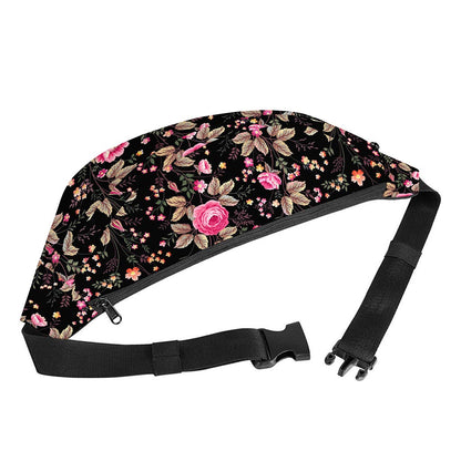 Pink Floral Flower Pattern Print Fanny Pack