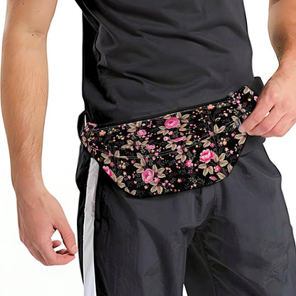 Pink Floral Flower Pattern Print Fanny Pack