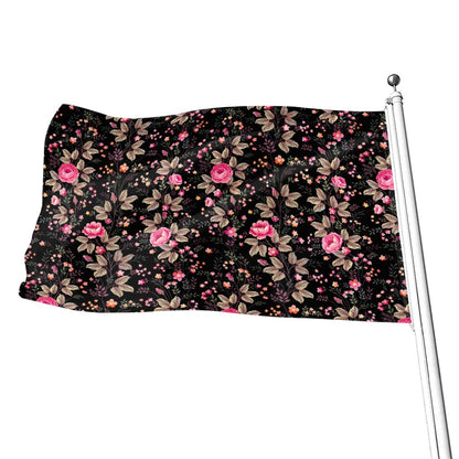 Pink Floral Flower Pattern Print Flag