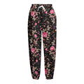 Pink Floral Flower Pattern Print Fleece Lined Knit Pants