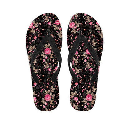 Pink Floral Flower Pattern Print Flip Flops
