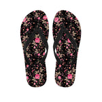Pink Floral Flower Pattern Print Flip Flops