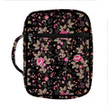 Pink Floral Flower Pattern Print Front Pocket Bible Bag