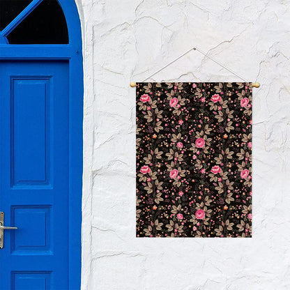 Pink Floral Flower Pattern Print Garden Flag