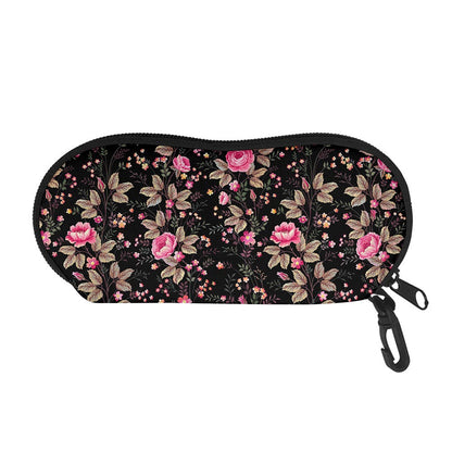 Pink Floral Flower Pattern Print Glasses Case