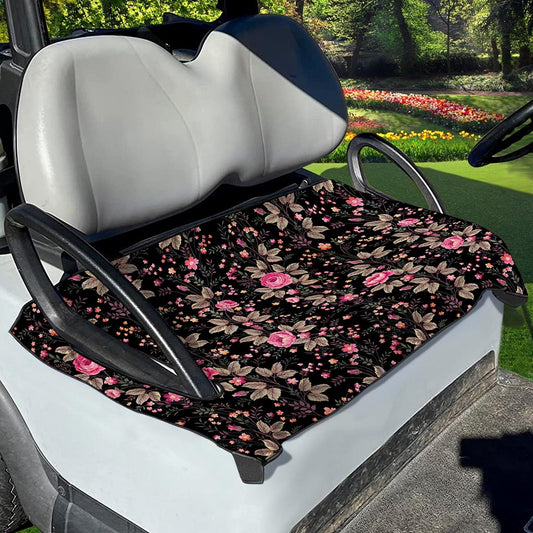 Pink Floral Flower Pattern Print Golf Cart Seat Cover