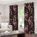 Pink Floral Flower Pattern Print Grommet Curtains