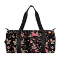 Pink Floral Flower Pattern Print Gym Bag