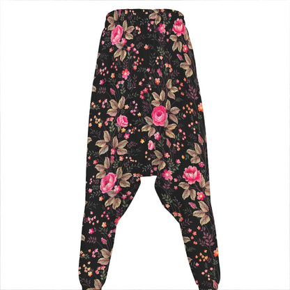 Pink Floral Flower Pattern Print Hammer Pants