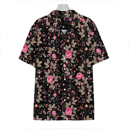 Pink Floral Flower Pattern Print Hawaiian Shirt