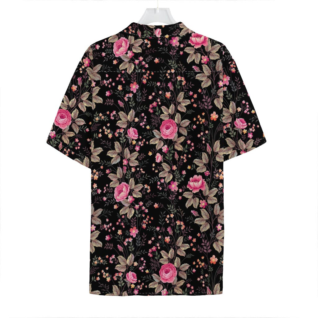Pink Floral Flower Pattern Print Hawaiian Shirt