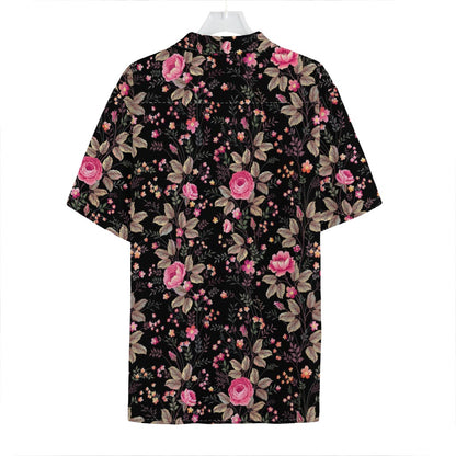 Pink Floral Flower Pattern Print Hawaiian Shirt