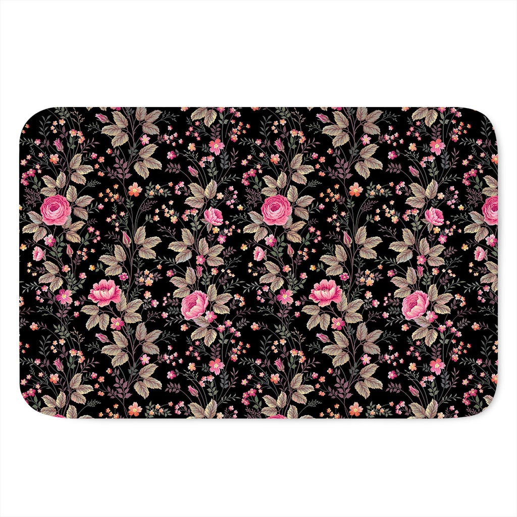 Pink Floral Flower Pattern Print Indoor Door Mat