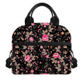 Pink Floral Flower Pattern Print Insulated Lunch Bag