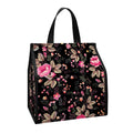 Pink Floral Flower Pattern Print Insulated Lunch Tote