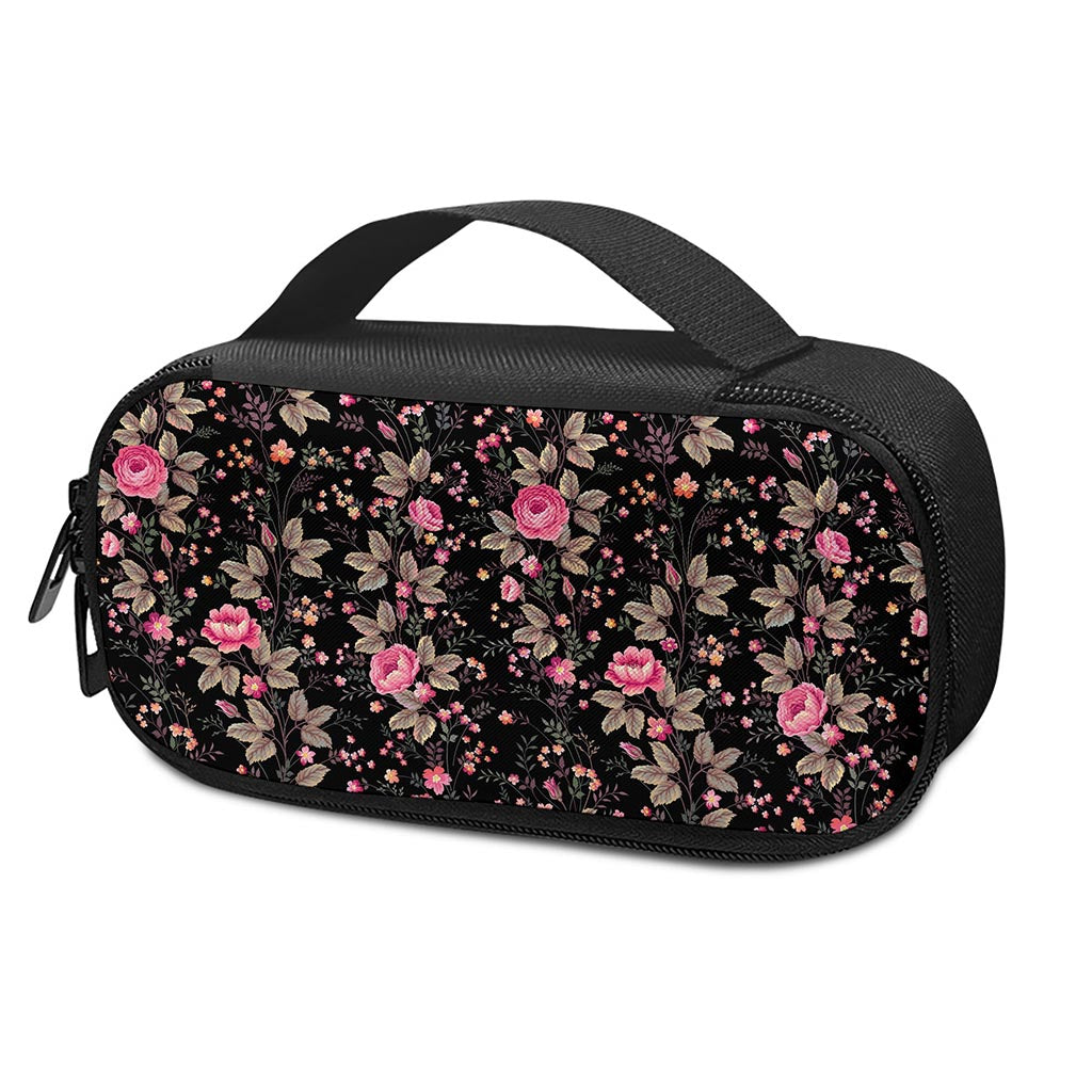 Pink Floral Flower Pattern Print Insulin Cooler Travel Case