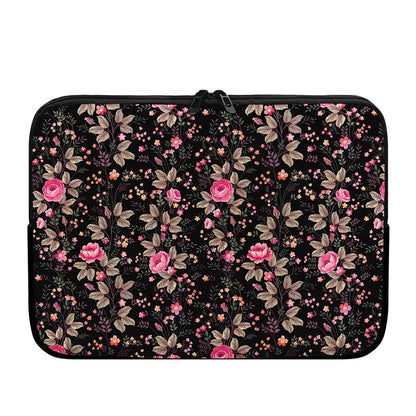 Pink Floral Flower Pattern Print Laptop Sleeve