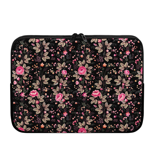 Pink Floral Flower Pattern Print Laptop Sleeve